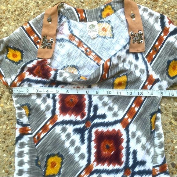 Anthro Tiny Tribal Indian Beaded Cowl Neck Top Size S - Picture 7 of 11